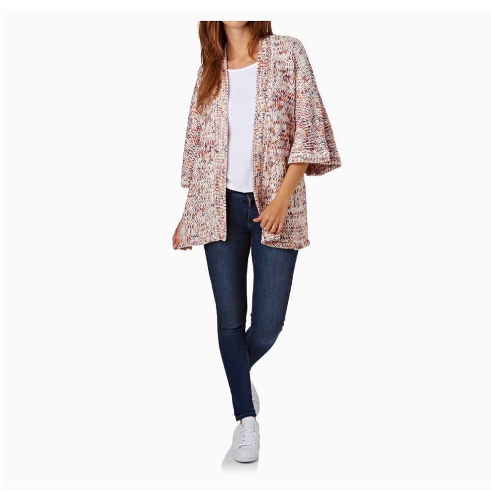Volcom Womens Kokamo Kimono Style Cardigan Casual Multi-colored Sweater Size XS